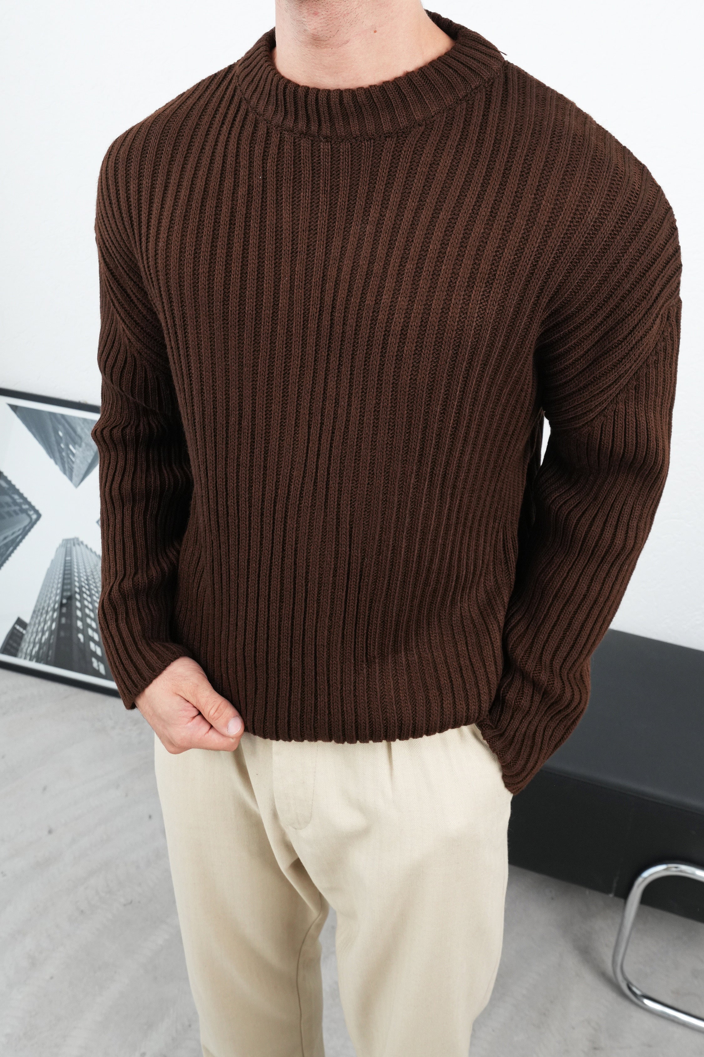 Rippstrick Pullover